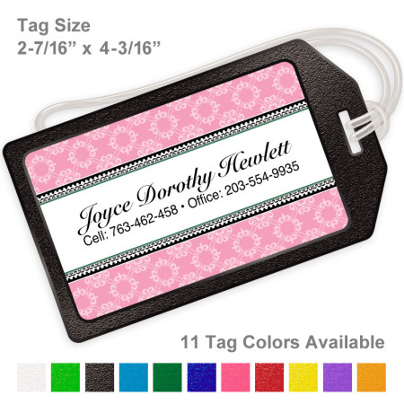 Rosalinda Pattern Pink Luggage Tag