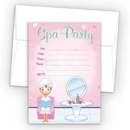 Salon Girl 2 Fill-In Birthday Party Invitations