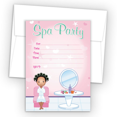 Salon Girl 3 Fill-In Birthday Party Invitations