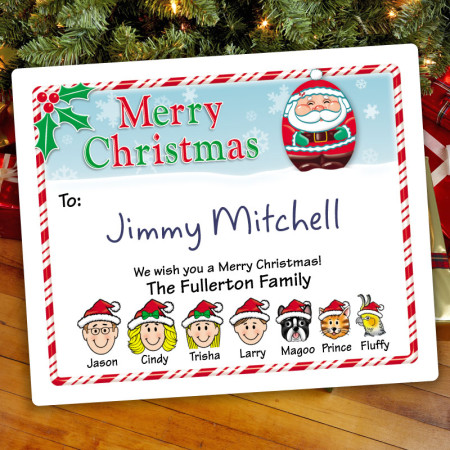 Santa Christmas Gift Label