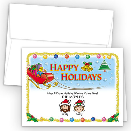 Santa's Sleigh Happy Holiday Fold Note