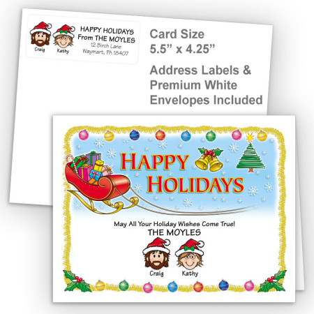 Santa's Sleigh Happy Holidays Fold Note Set