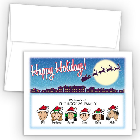 Santa Silhouette Happy Holiday Fold Note