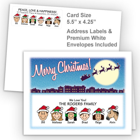 Santa Silhouette Merry Christmas Fold Note Set