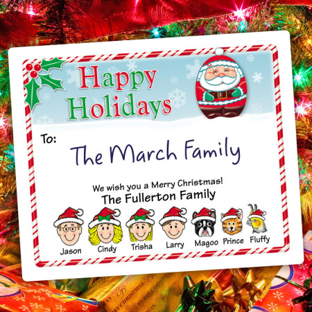 Santa Holiday Gift Label
