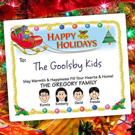 Santas Sleigh Holiday Gift Label