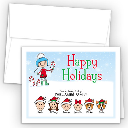 Snow Girl Happy Holiday Fold Note