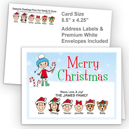 Snow Girl Merry Christmas Fold Note Set