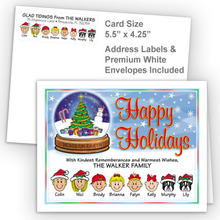 Snow Globe Happy Holidays Fold Note Set