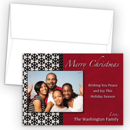 Snowflake Lace Photo Upload Holiday Card