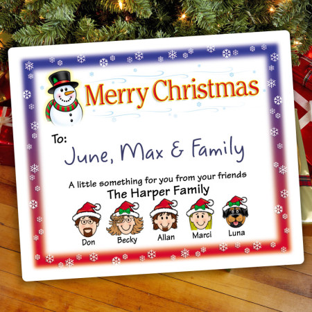 Snowman 2 Christmas Gift Label