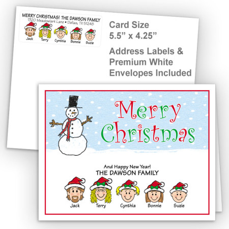 Snowman 3 Merry Christmas Fold Note Set