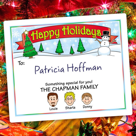 Snowman Holiday Gift Label