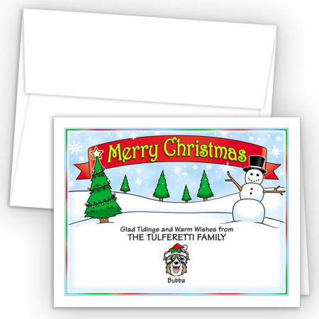 Snowman Merry Christmas Holiday Fold Note Head