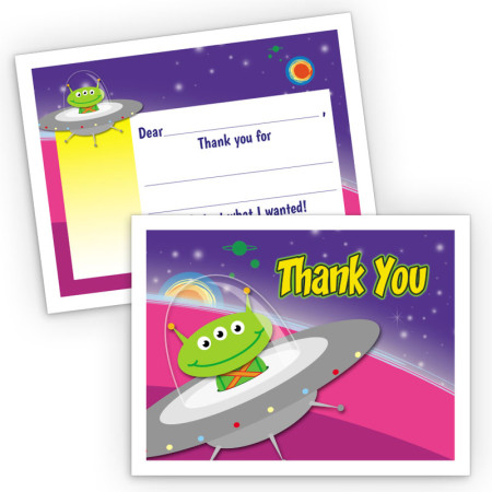 Space Ship Fill-In Thank You Cards