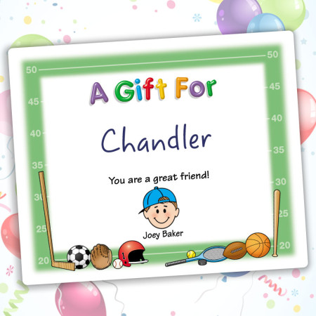 Sports Family Gift Labels