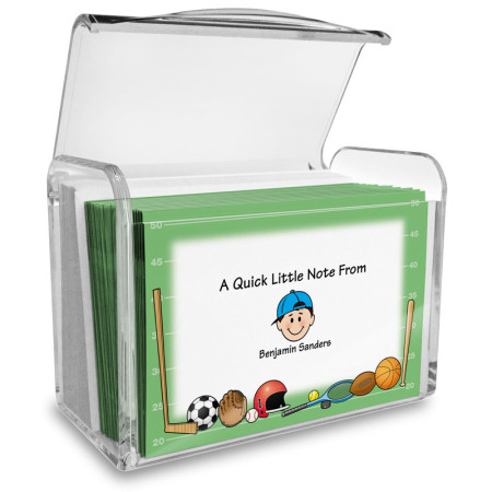 Sports Family Note Card Set with Acrylic Holder
