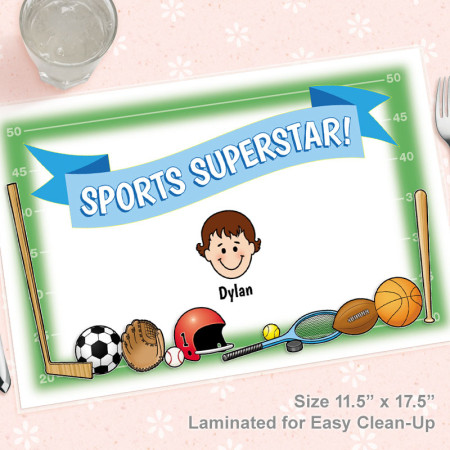 Sports Superstar Caricature Placemat