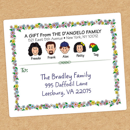 Springtime Family Shipping Label