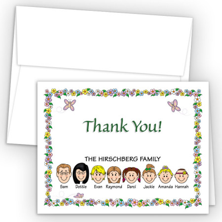 Springtime Foldover Family Thank You Card