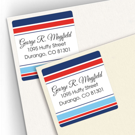 Designer Stripes Square Address Labels