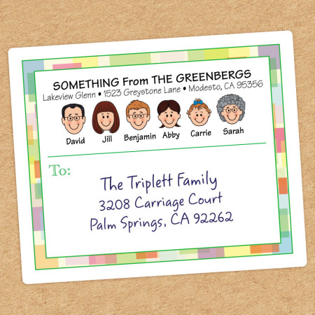 Squares Family Shipping Labels