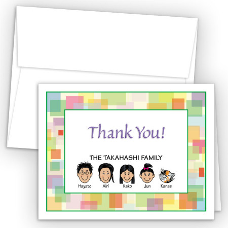 Squares Foldover Family Thank You Card