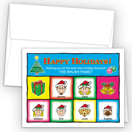 Squares Happy Holiday Fold Note