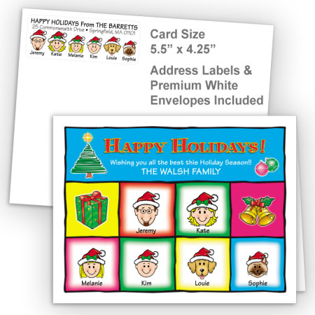 Squares Happy Holidays Fold Note Set