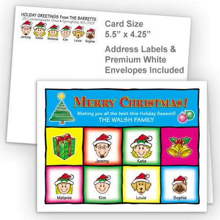 Squares Merry Christmas Fold Note Set