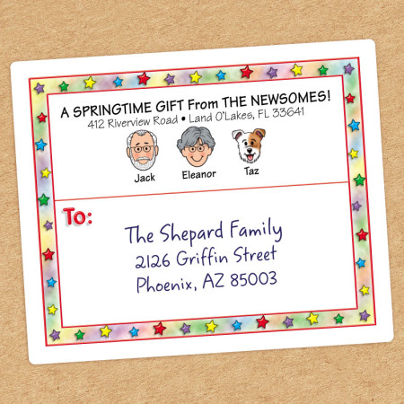 Stars Family Shipping Label