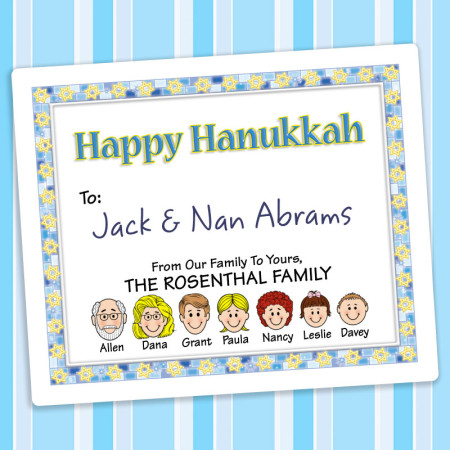 Stars Hanukkah Gift Label