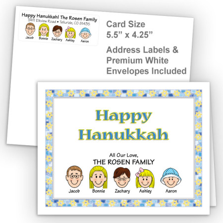 Stars Happy Hanukkah Fold Note Set