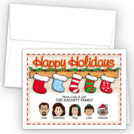 Christmas Stocking Happy Holiday Fold Note