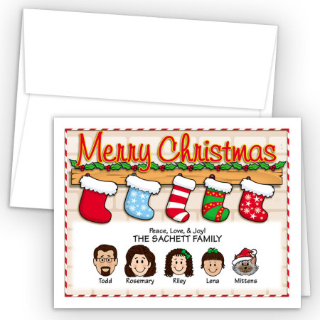 Stocking Merry Christmas Holiday Fold Note Head