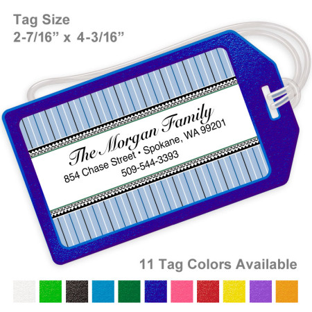 Stripes Blue Luggage Tag