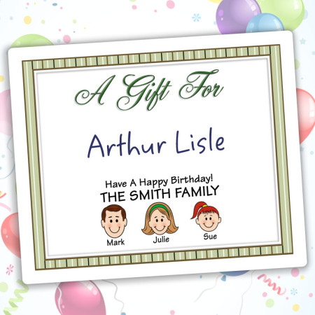 Stripes Family Gift Labels