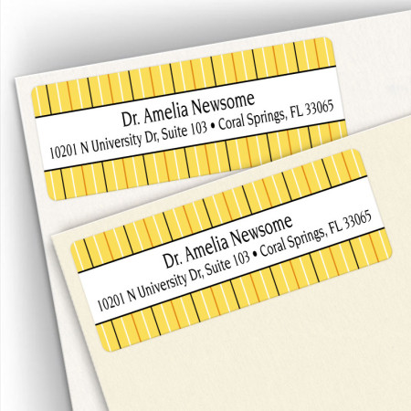 Stripes Gold Address Labels