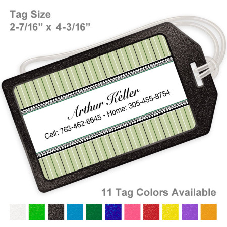stripes-green-luggage-tag