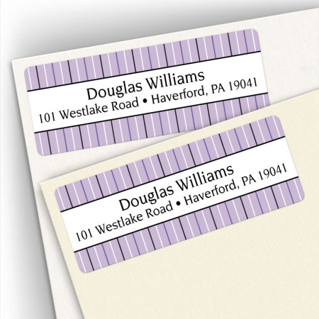 Stripes Purple Address Labels