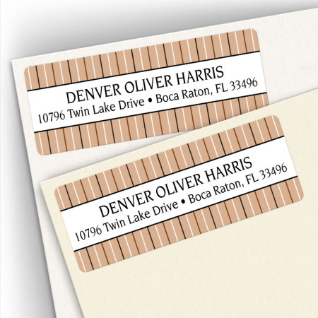 Stripes Tan Address Labels