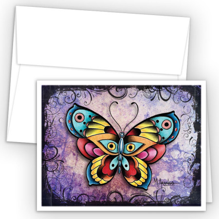 Tattoo Butterfly Note Cards
