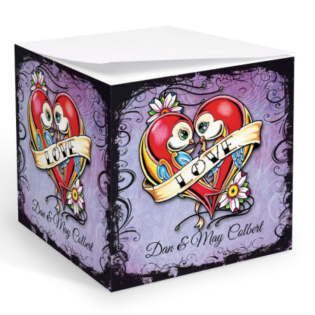 Tattoo Lovebirds Memo Cube