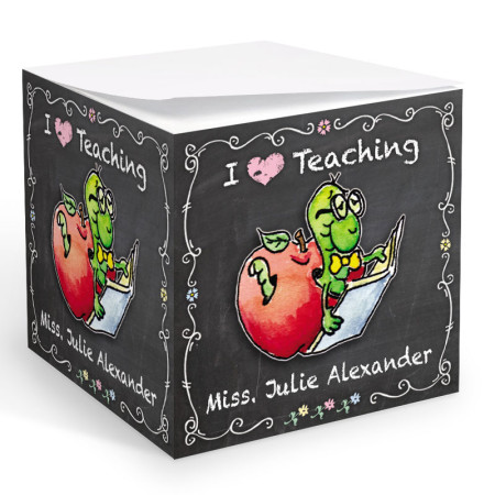 Teacher Bookworm Memo Cube