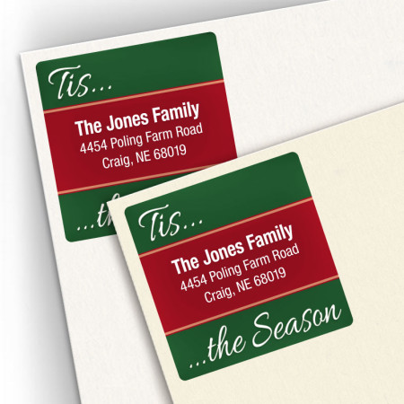 Tis the Season Square Address Labels