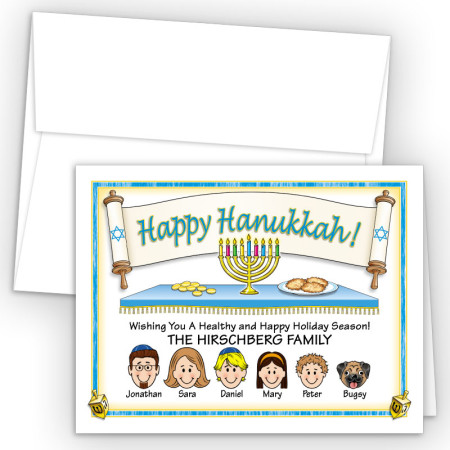 Torah Happy Hanukkah Holiday Fold Note Head