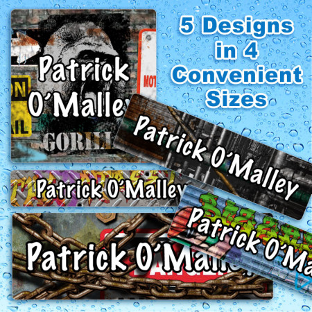 Urban Waterproof Name Labels For Kids