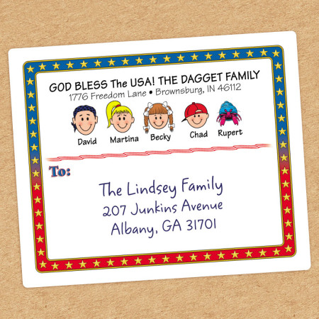 USA Family Shipping Label