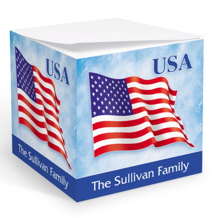 USA Flag Memo Cube