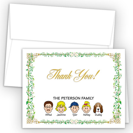 Vines Foldover Family Thank You Card